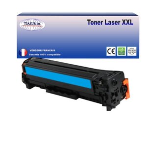 T3AZUR - Toner compatible avec Canon 045H pour Canon MF-641Cw MF-643Cdw MF-645Cx Cyan- 2 500p