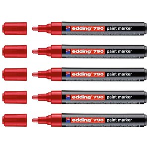 Marqueur Peinture 790 Rouge Pointe Ronde 2-3 mm x 5 EDDING