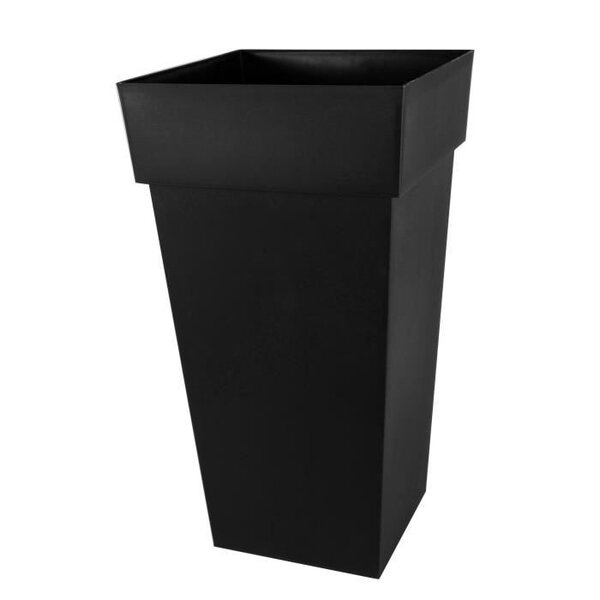 EDA Pot de fleurs XXL Toscane - Carré - 43,3 x 43,3 x H 80 cm - 98 L - Gris anthracite