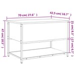 vidaXL Banc de rangement chêne fumé 70x42 5x47 cm bois d'ingénierie