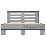 vidaXL Cadre de lit sonoma gris 140x190 cm bois d'ingénierie et métal