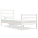 vidaXL Cadre de lit Blanc Bois de pin massif 90x190 cm Simple