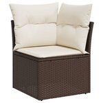 vidaXL Salon de jardin avec coussins 9 Pièces marron résine tressée