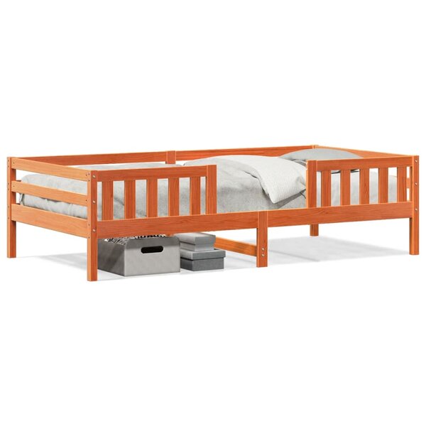vidaXL Cadre de lit sans matelas cire marron 90x200 cm bois pin massif
