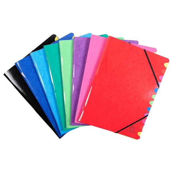 Trieur Dos Agrafé Iderma - A4 - Couleurs Assorties - X 8 - Exacompta