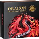 Pièce de monnaie en Argent 10 Cedis g 62.2 (2 oz) Millésime 2024 Chronicles of Fire DRAGON