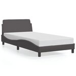 vidaXL Cadre de lit avec tête de lit Gris 100x200 cm Similicuir