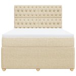 vidaXL Sommier à lattes de lit avec matelas Crème 160x200 cm Tissu