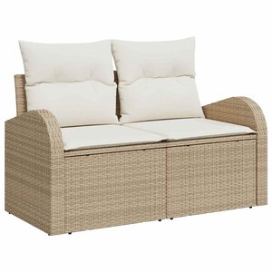 vidaXL Canapé de jardin Beige 124 x 62 x 69cm polyrotin