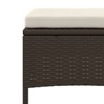 vidaXL Canapé de jardin 2 places avec table et tabourets marron rotin