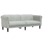 vidaXL Canapé à 3 places gris clair velours