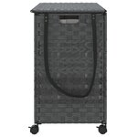 vidaXL Panier à linge avec roulettes gris 66x35x60 cm résine tressée