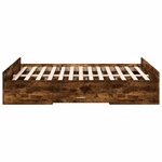 vidaXL Cadre de lit et tiroirs chêne fumé 140x190 cm bois d'ingénierie