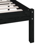 vidaXL Cadre de lit Noir Bois de pin massif 100x200 cm