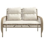 vidaXL Salon de jardin avec coussins 4 Pièces beige résine tressée