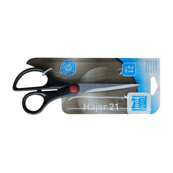 Ciseaux universels à anneaux assymétriques et bouts pointus, 21cm, Major SAFETOOL