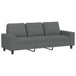 vidaXL Ensemble de canapés 3 Pièces gris foncé tissu