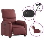 vidaXL Fauteuil inclinable électrique Rouge bordeaux Similicuir