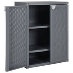 vidaXL Armoire de rangement de jardin gris 65x45x88 cm PP rotin
