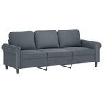 vidaXL Ensemble de canapés 3 Pièces avec coussins Gris foncé Velours