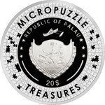 Pièce de monnaie en Argent 20 Dollars g 93.3 (3 oz) Millésime 2022 Micropuzzle Treasures COUPLE UNDER ONE UMBRELLA