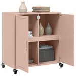 vidaXL Buffet rose 68 5x39x72 cm acier laminé à froid
