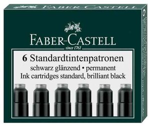 Etui de 6 cartouche d'encre Standard Noir FABER-CASTELL