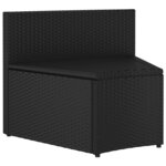vidaXL Canapés de jardin 2 Pièces avec coussins Résine tressée Noir