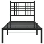 vidaXL Cadre de lit métal avec tête de lit noir 80x200 cm