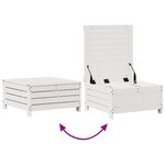 vidaXL Salon de jardin 7 Pièces avec coussins blanc bois de pin massif