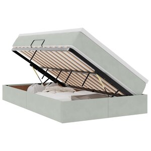 vidaXL Lit avec rangement et matelas Gris clair 120 x 200 cm Velours