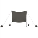 vidaXL Auvent de plage avec ancres de sable gris 214x236 cm