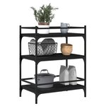 vidaXL Chariot de cuisine noir 65x40x86 5 cm bois d'ingénierie