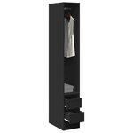 vidaXL Garde-robe noir 30x50x200 cm bois d'ingénierie