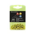 Exacompta - boîte de 100 épingles sphériques 4mm jaune