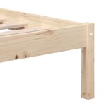 vidaXL Cadre de lit 135x190 cm Double Bois massif