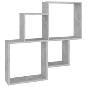 vidaXL Étagère murale cube Gris béton 80x15x78 5 cm Bois d’ingénierie