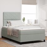 Lit à sommier tapissier vidaXL avec matelas et lumière LED gris clair 120x200 cm en velours