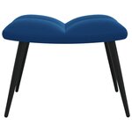 vidaXL Chaise de relaxation avec tabouret Bleu Velours