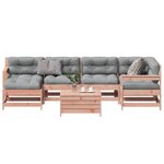 vidaXL Salon de jardin 7 Pièces avec coussins bois massif douglas