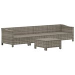 Salon de jardin meuble d'extérieur ensemble de mobilier 5 pièces avec coussins gris résine tressée 02_0016411