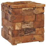 vidaXL Tabouret de rangement Bois de teck massif