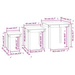 vidaXL Tables gigognes 3 Pièces Gris Bois de pin massif