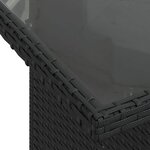 vidaXL Table de jardin dessus en verre noir 100x55x73cm résine tressée