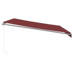 vidaXL Auvent manuel rétractable bordeaux 450x300 cm