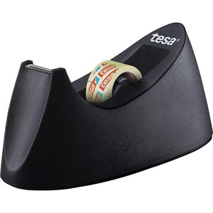 Dévidoir tesafilm Easy Cut Curve Noir avec Rouleau Transparent 10mx19mm TESA