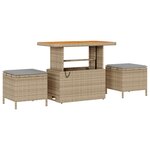 Ensemble Canapé 8 Pièces Beige Rattan Acacia