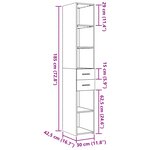 vidaXL Buffet haut chêne sonoma 30x42 5x185 cm bois d'ingénierie
