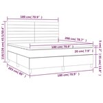 vidaXL Sommier à lattes de lit avec matelas Gris foncé 180x200cm Tissu