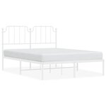 vidaXL Cadre de lit métal avec tête de lit blanc 140x190 cm